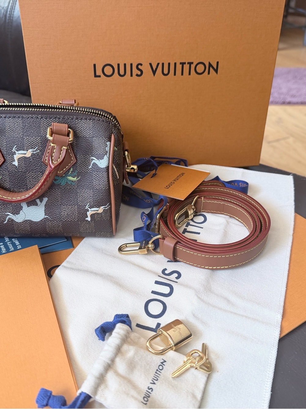 Louis Vuitton Limited Edition, Speedy/ Keepall 18 Darjeeling. Full Set NWOT